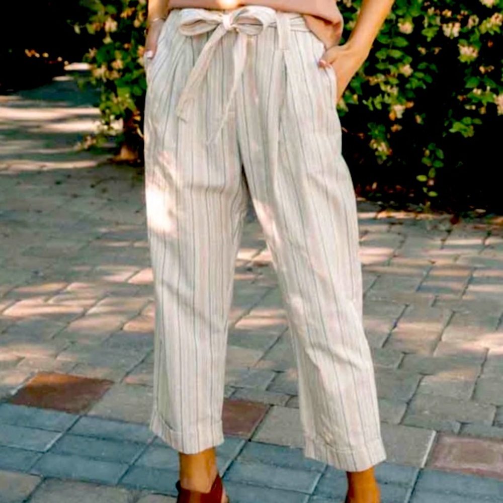 Elleh Striped Paperbag Trousers
